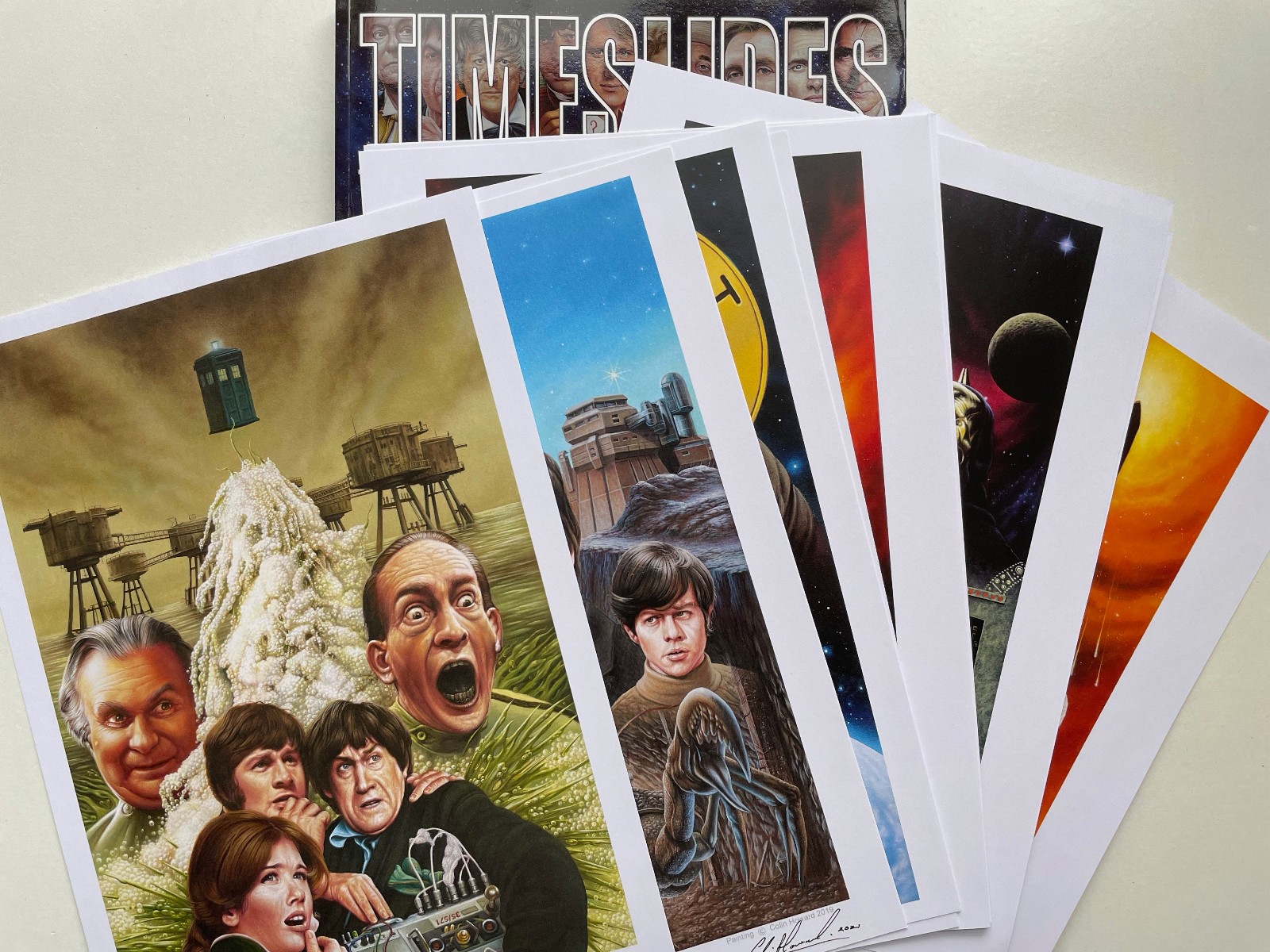 Signed Colin Howard Artwork Art Doctor Who x 13 + Timeslides