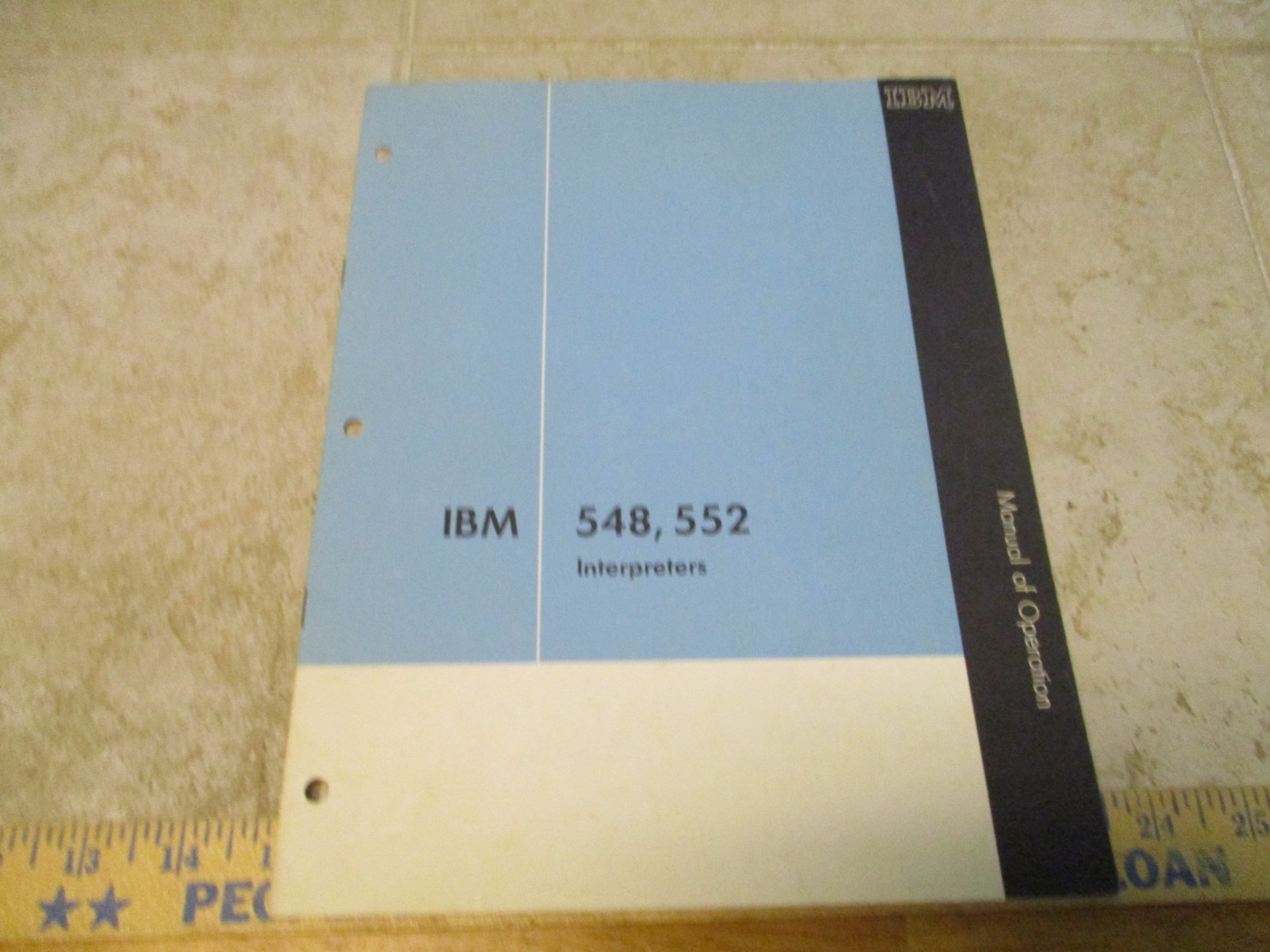 Vintage IBM Reference Manual of Operation IBM 548, 552 Interpreters Accounting