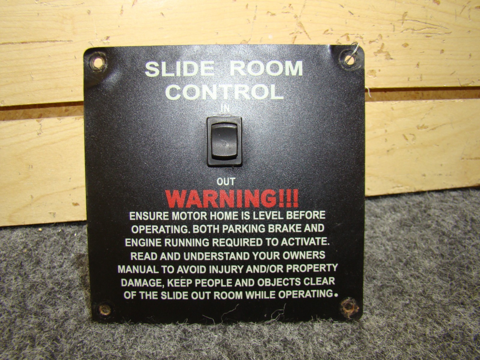 USED RV/MOTORHOME SLIDE ROOM CONTROL SWITCH PANEL