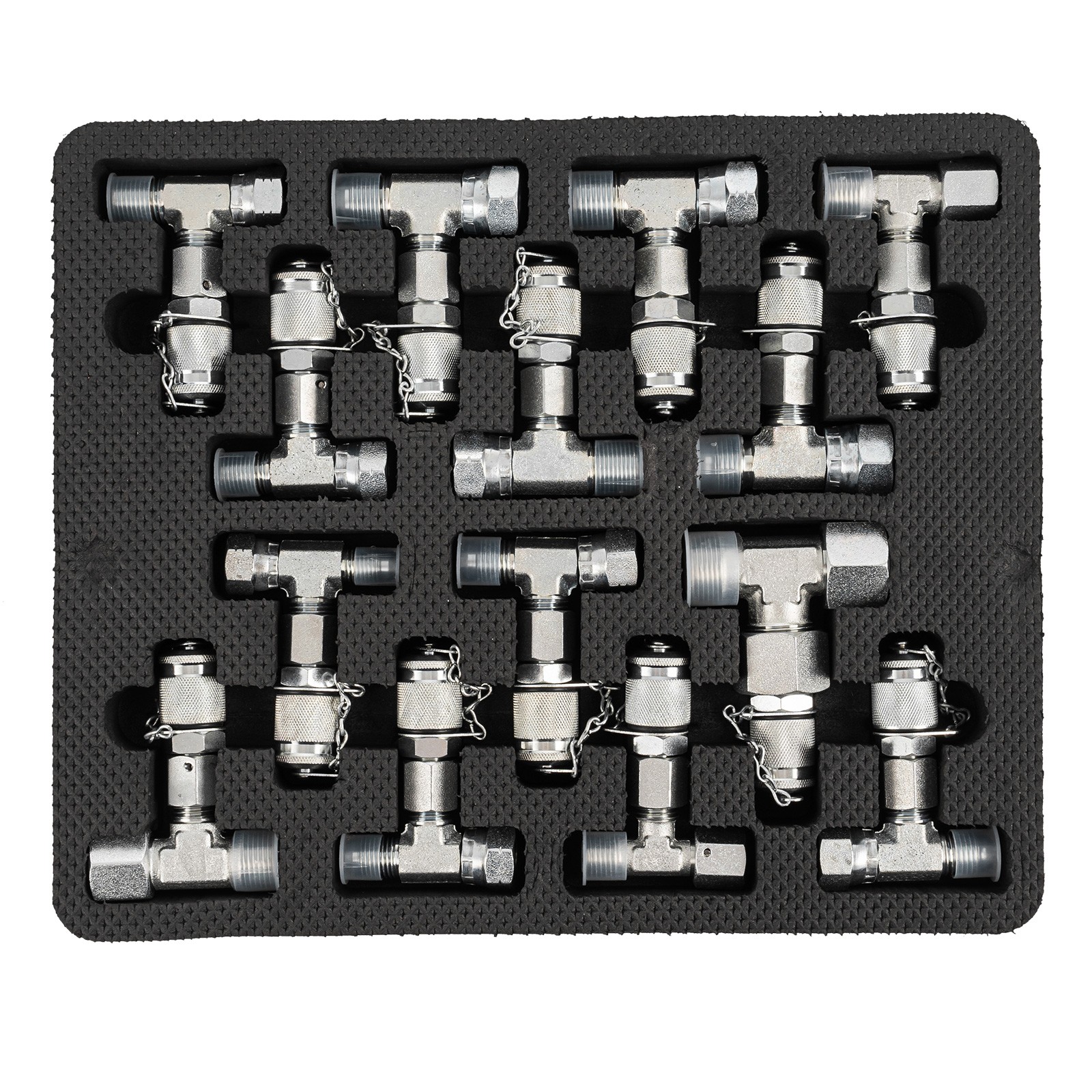 Hydraulic Pressure Test Kit 10000psi 5 Hoses 5 Gauges 13 Couplings 14 Connectors