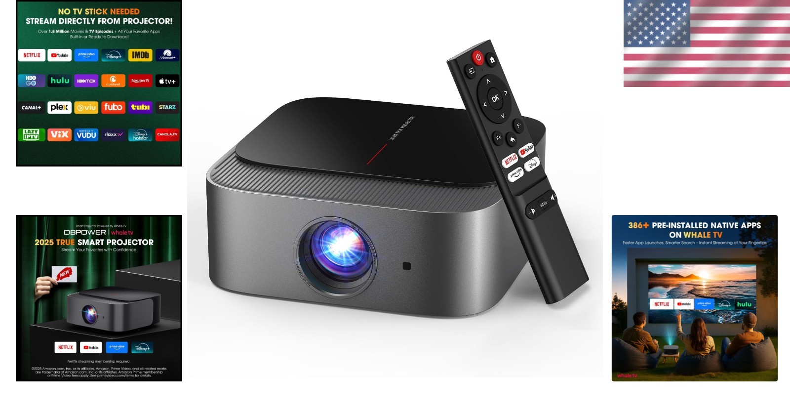 E2 Mini Projector 4K | Built-in WiFi 6 & Bluetooth 5.2 for Streaming Bliss