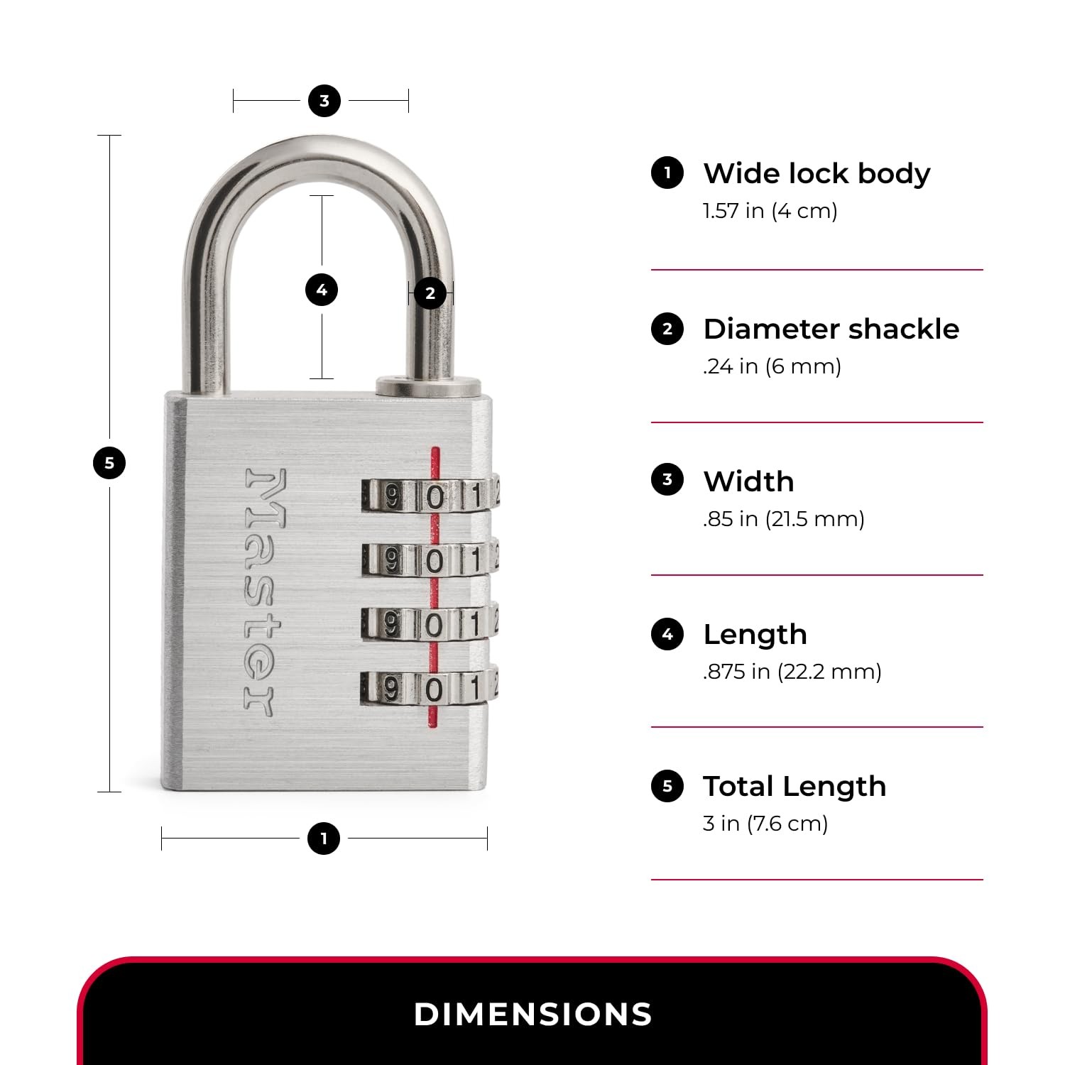 Master Lock 643D Set Your Own Combination Padlock, 1 Pack, Silver