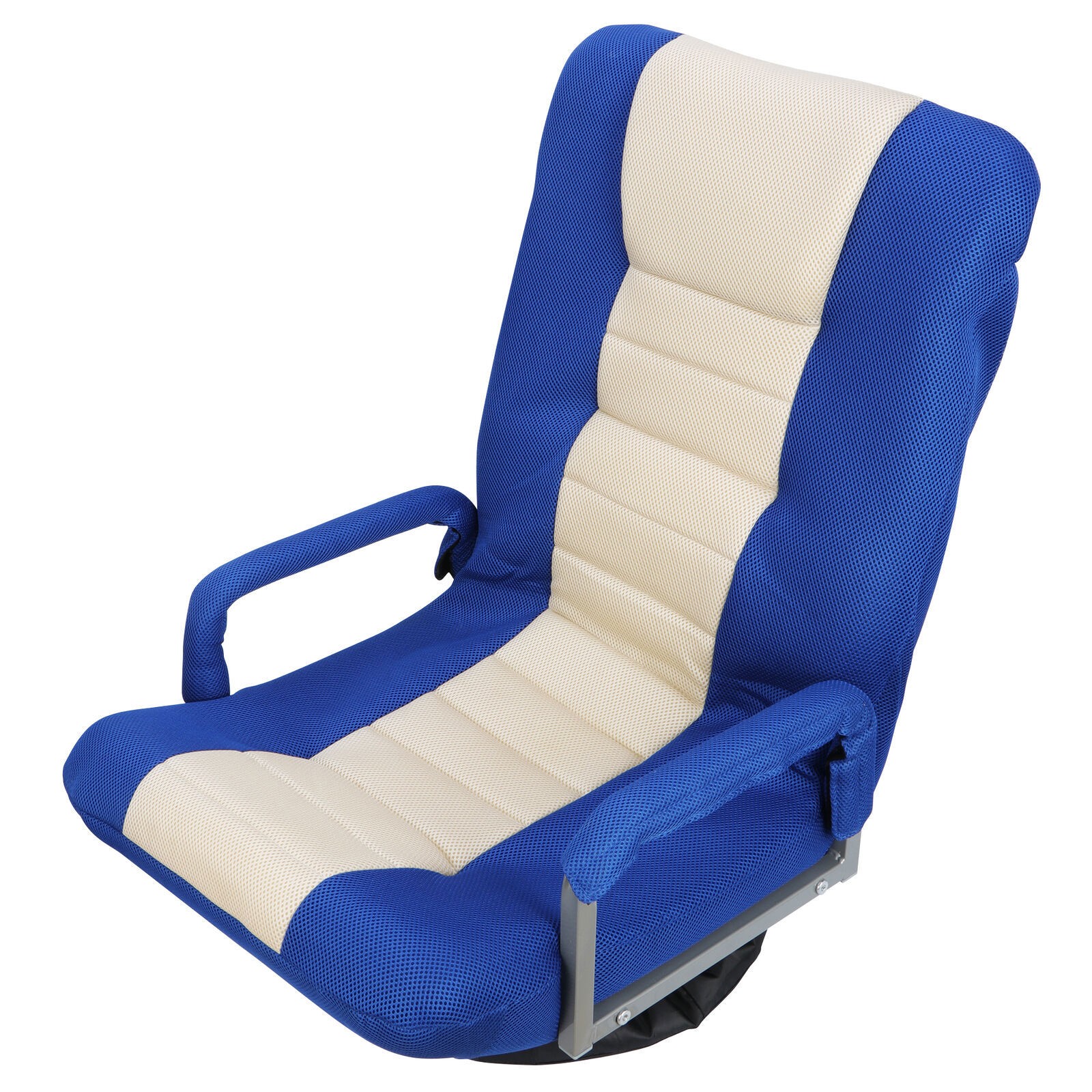 Blue Swivel Video Rocker Gaming Chair Swivel Foam Lounge w/ Headrest Floor Chair