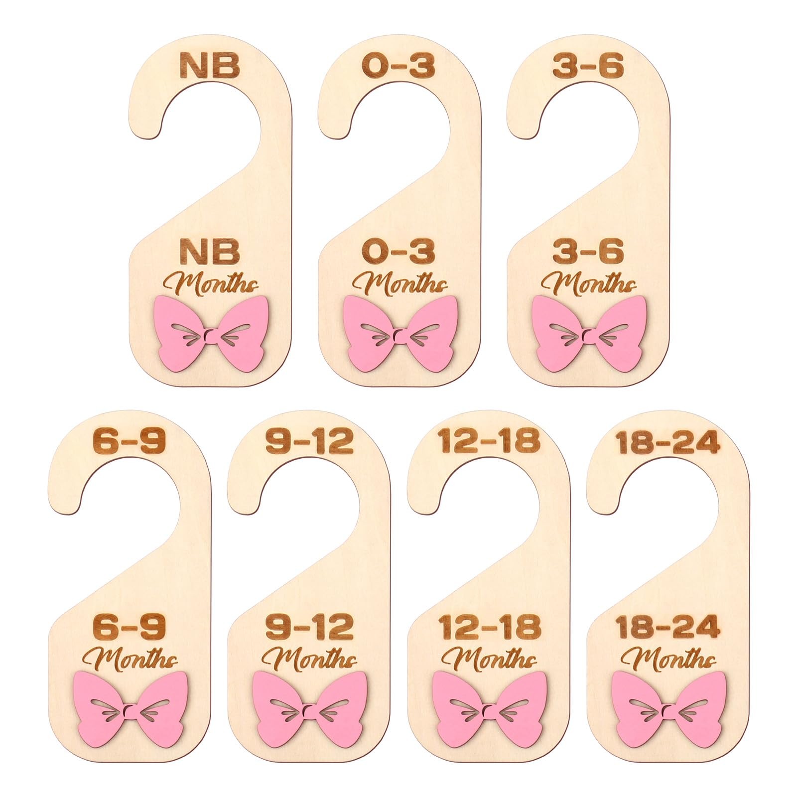 Wooden Closet Dividers Wooden Bow Dividers for Closet Set of 7 Double-Sided N...
