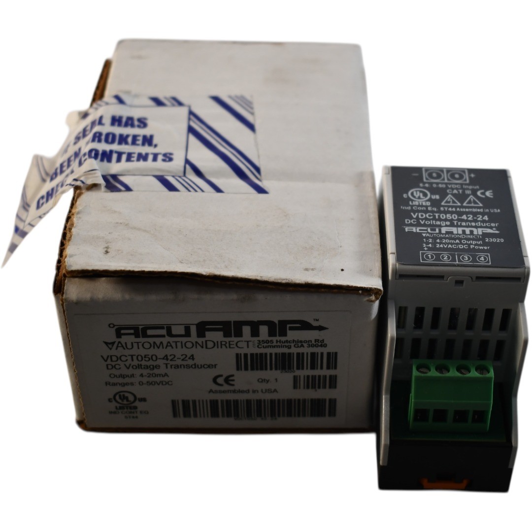NEW Automation Direct AcuAMP VDCT050-42-24 DC Voltage Transducer 0-50VDC 4-20mA