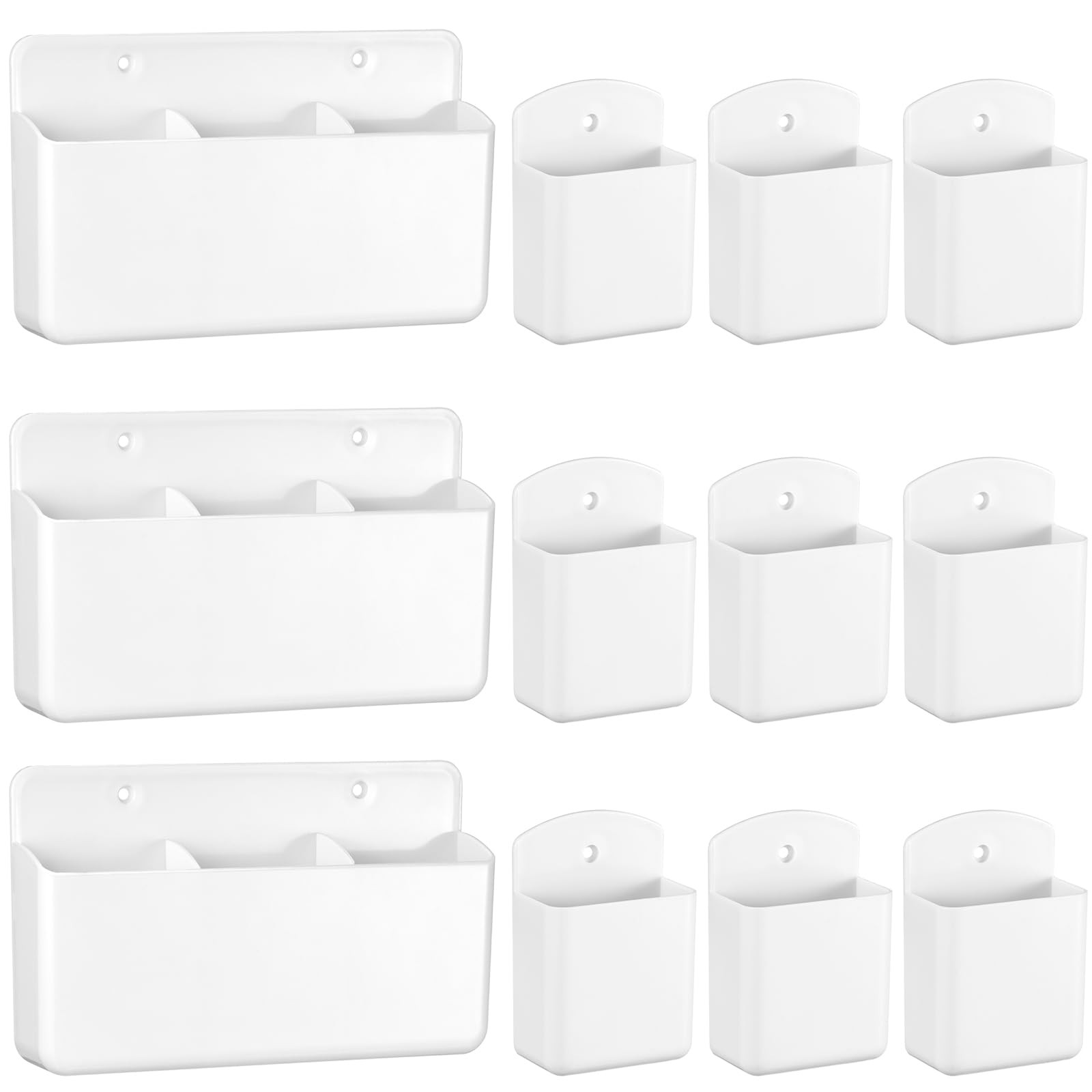 12 Pcs Remote Control Holders Wall Mount Self Adhesive Controller White