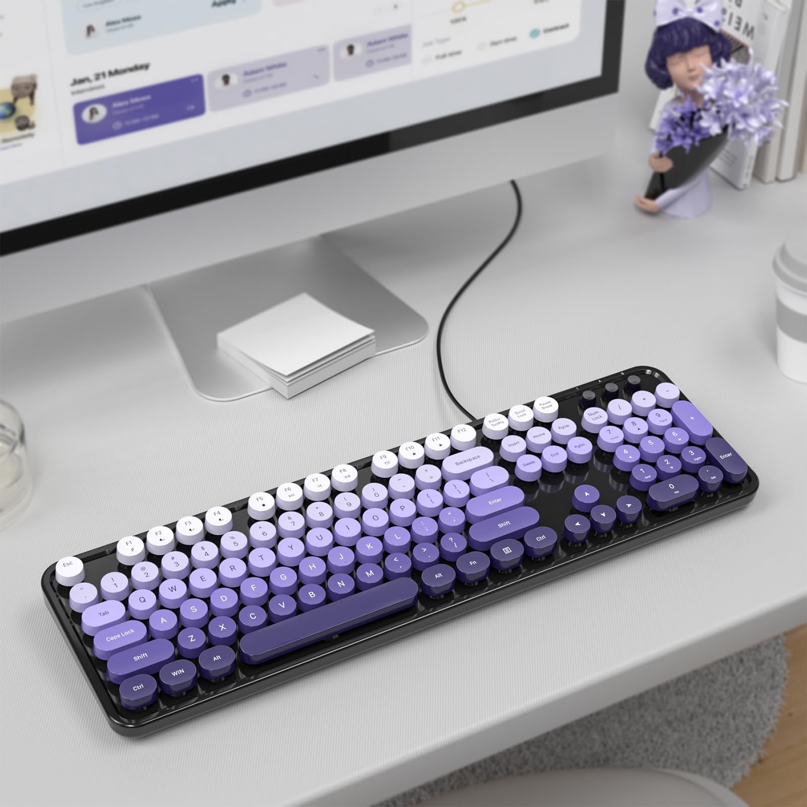 MOFII Computer Keyboards Wired, Plug Play USB Full Size Typewriter Keyboard, ...
