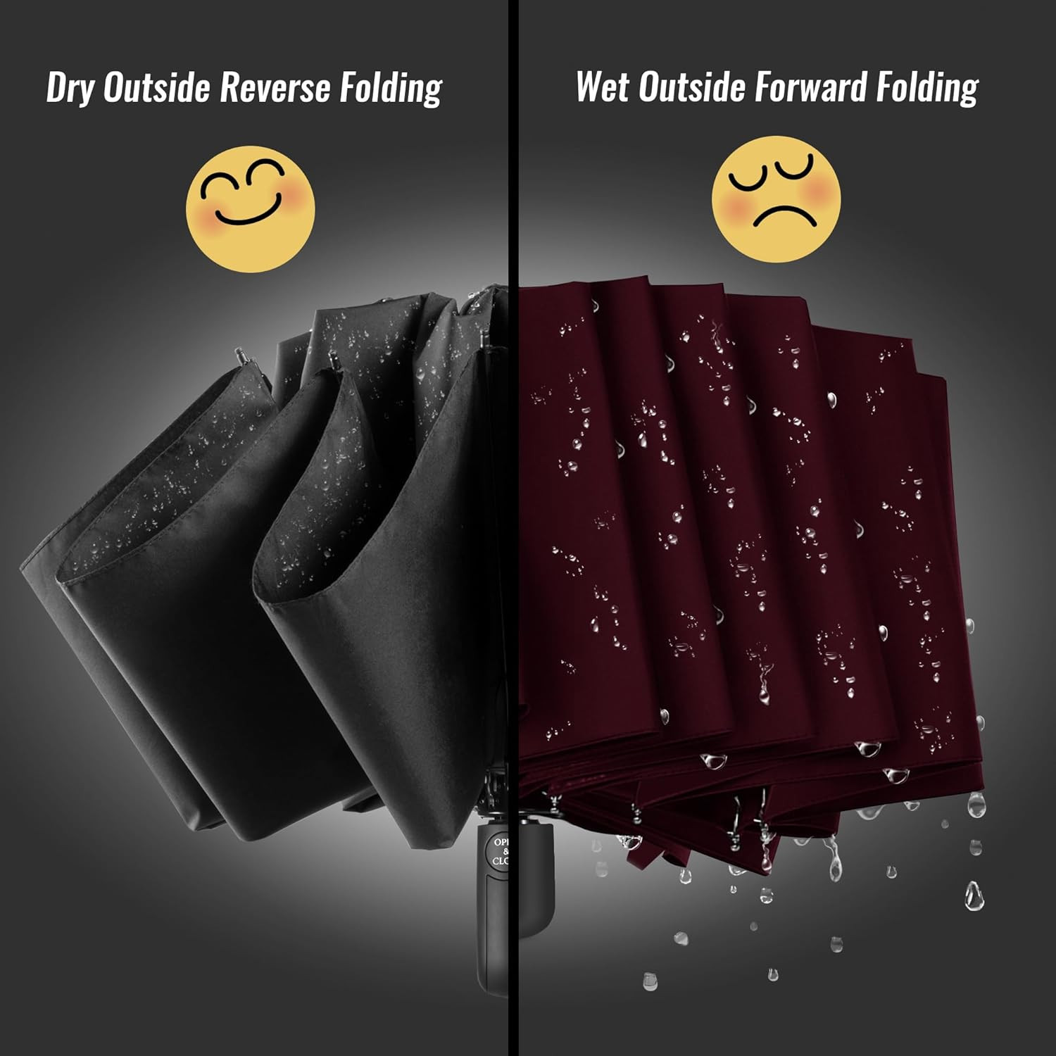Conlun Travel Inverted Umbrella Compact Windproof- Automatic Reverse Umbrellas f