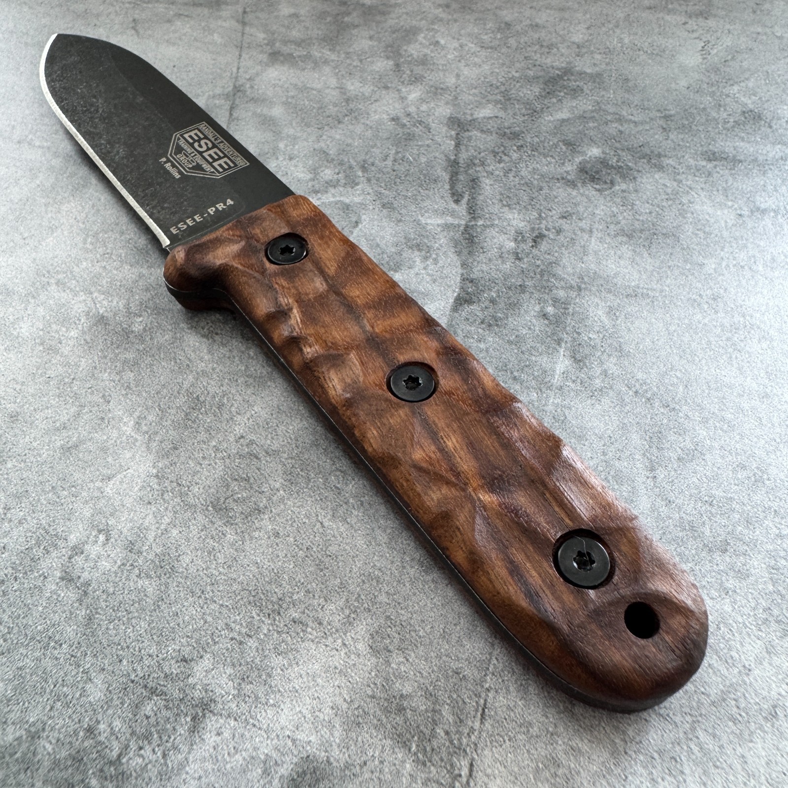 Royalcurl walnut handles scales compatible with ESEE PR4 knife