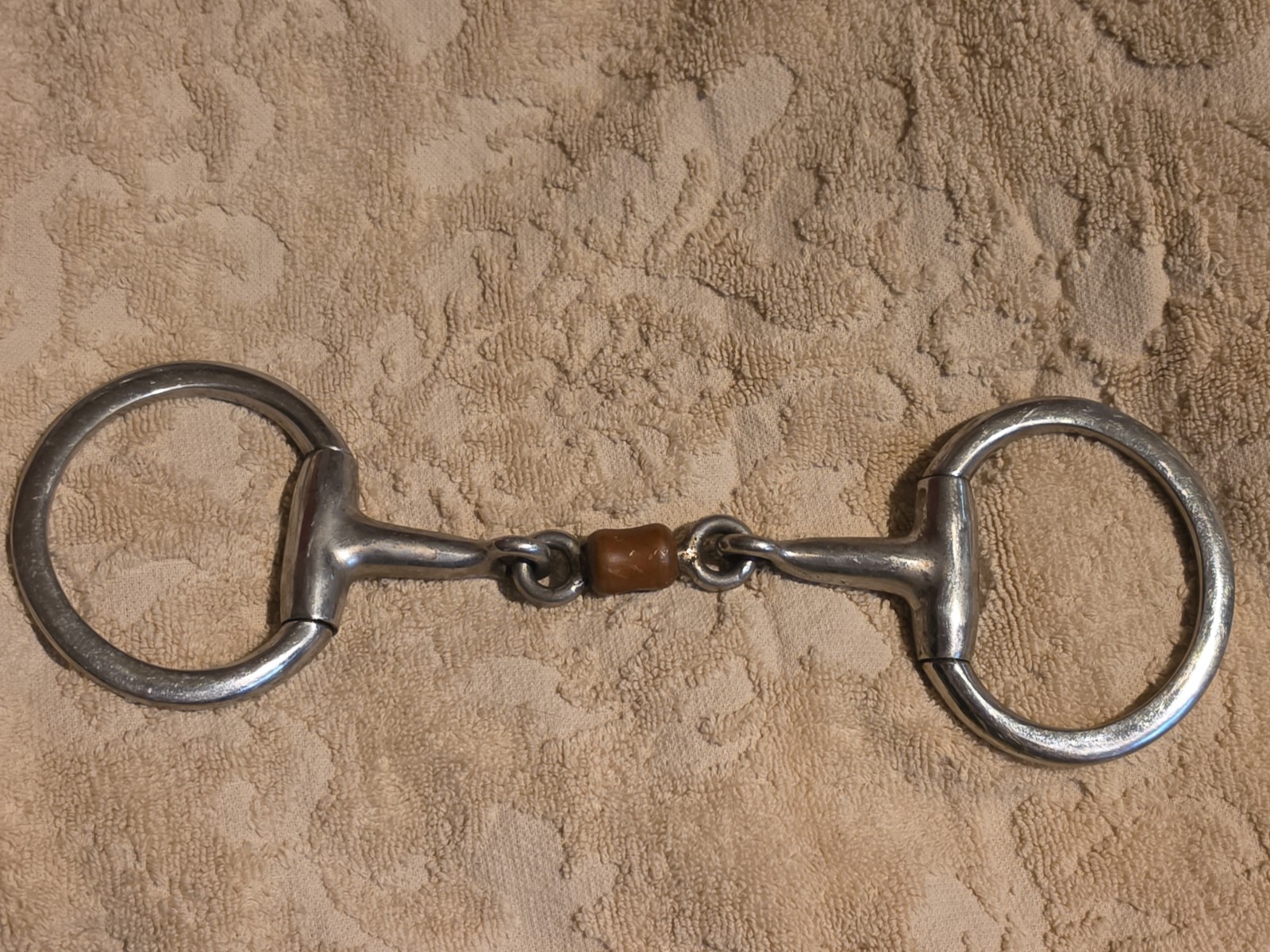 Stainless Steel Dog Bone Loose Ring Snaffle Bit With Copper Roller..5 Inch Mouth