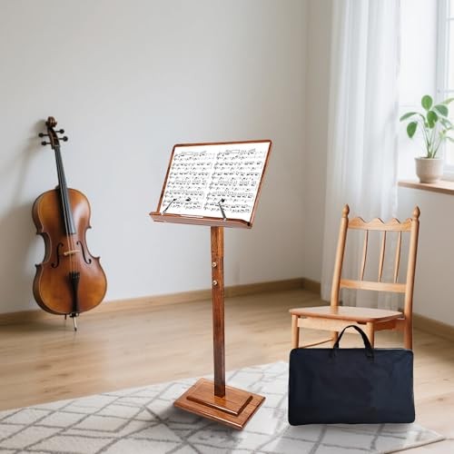 Sheet Music Stand - Wooden Music Stand for Sheet Music with Carrying Bag,
