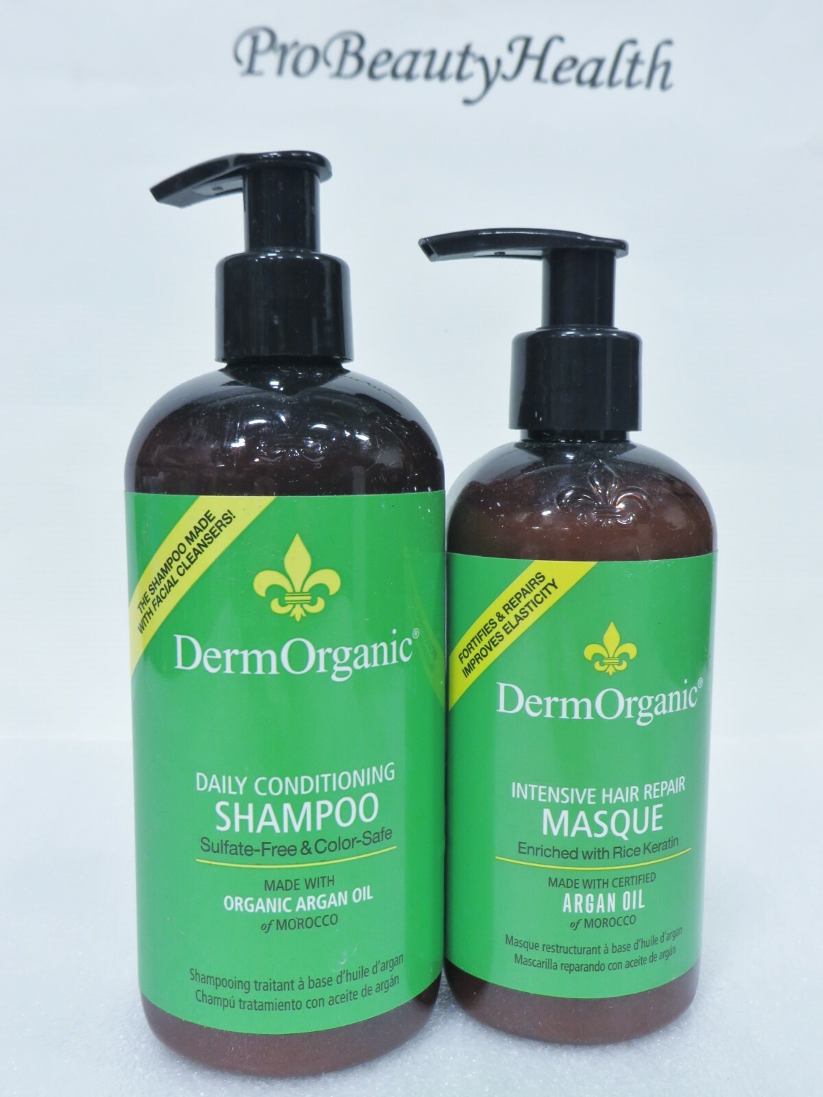 Dermorganic Argan Oil Shampoo 12 oz &  Masque 8.5 oz Duo!