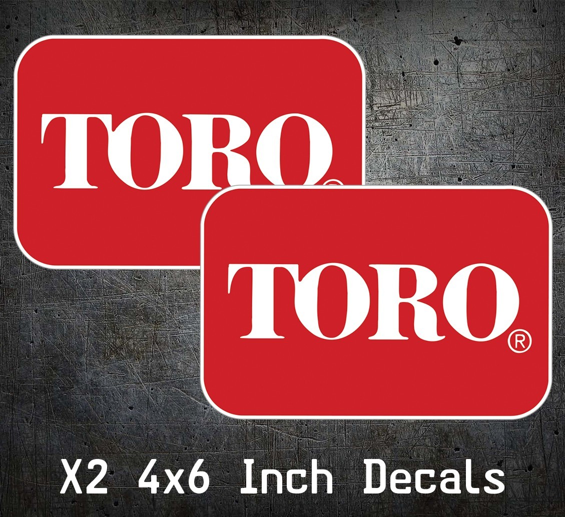 X2 Fits TORO Decals 4" x 6" Logo Walk Behind Zero Turn Mowers Vinyl Stickers