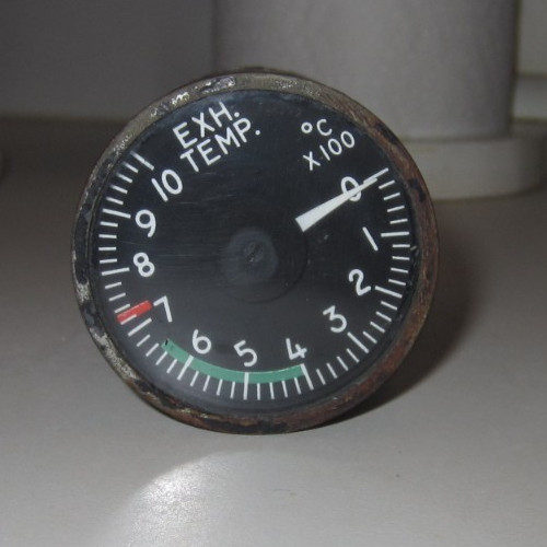 AIRCRAFT GAUGE TEMP INDICATOR WESTON P/N 260118 AS REMOVED
