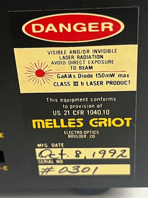 Melles Griot SERIES 200 Diode Laser DRIVER, WITH KEY