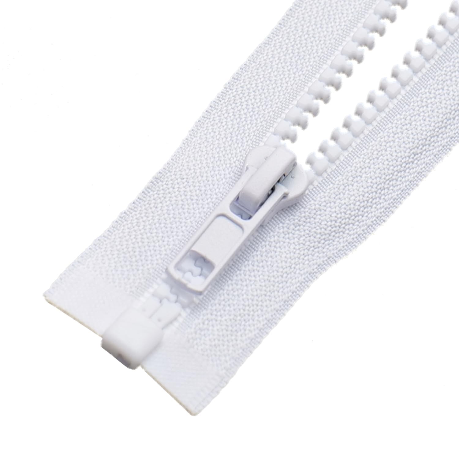 #5 37 Inch Separating Jacket Zippers 2 PCS White Molded Plastic Bulk DIY