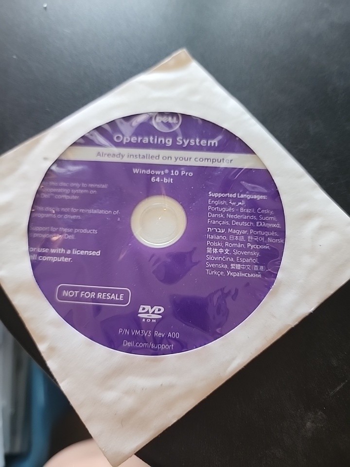 Dell Windows 10 Professional 64-Bit Reinstallation DVD Disc Win 10 Pro Laptop