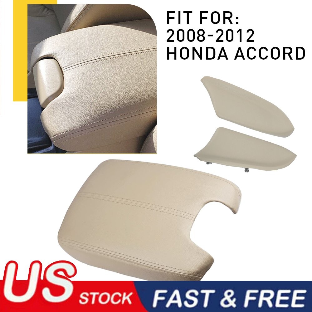 Beige Door Armrest Hand Leather Arm Rest Cover & Base Lid For Honda Accord 08-12