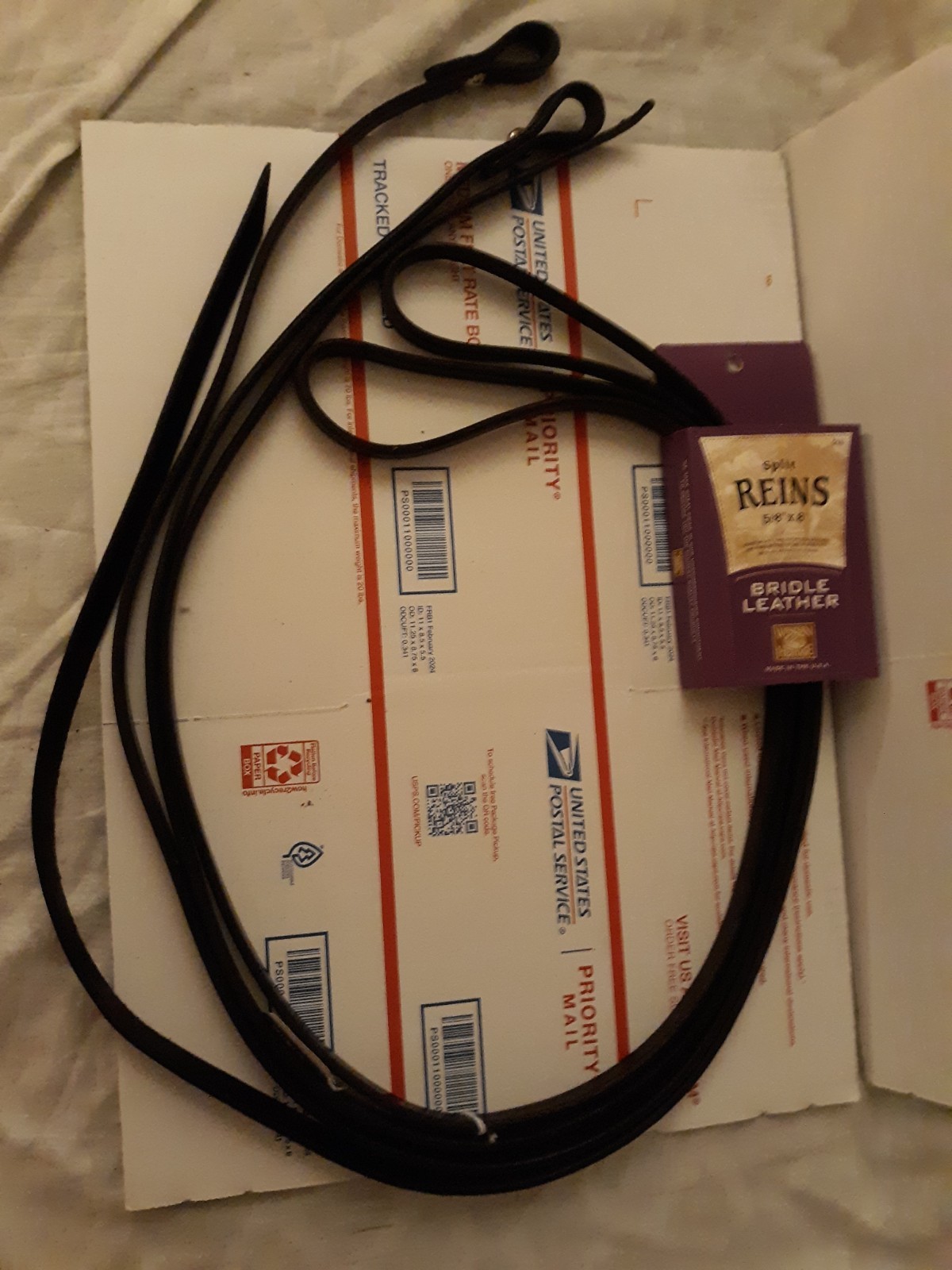 Western Heritage 219,  Split Reins 5/8 x 8' Leather, Made in USA,  New !