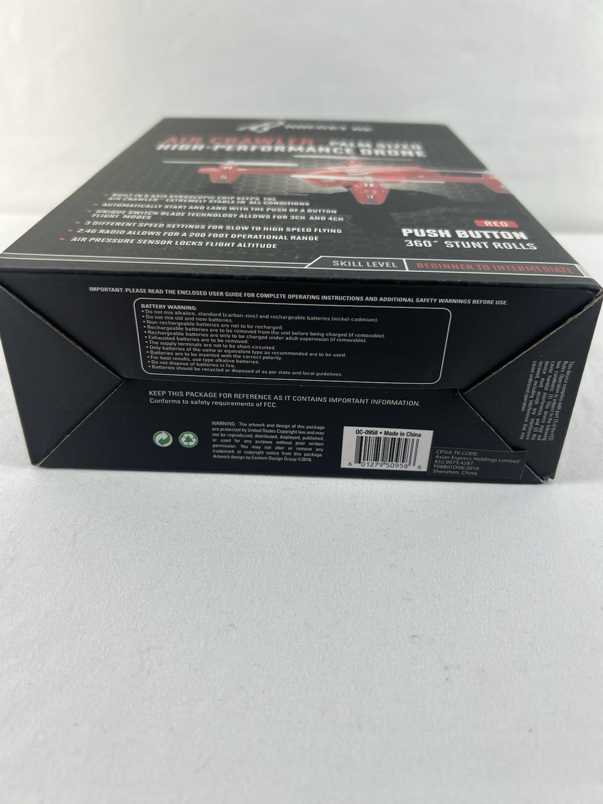 NEW! Rocket RC Air Crawler Palm Sized High Performance Stunt Drone Red