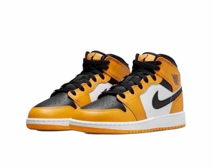 Brand New Nike Jordan 1 Mid Taxi Black Yellow Boys GS 554725-701
