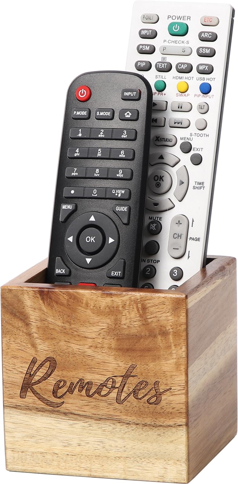 Remote Control Holder, Acacia Wooden Tv Remote Holder, Remote Holder for Table,