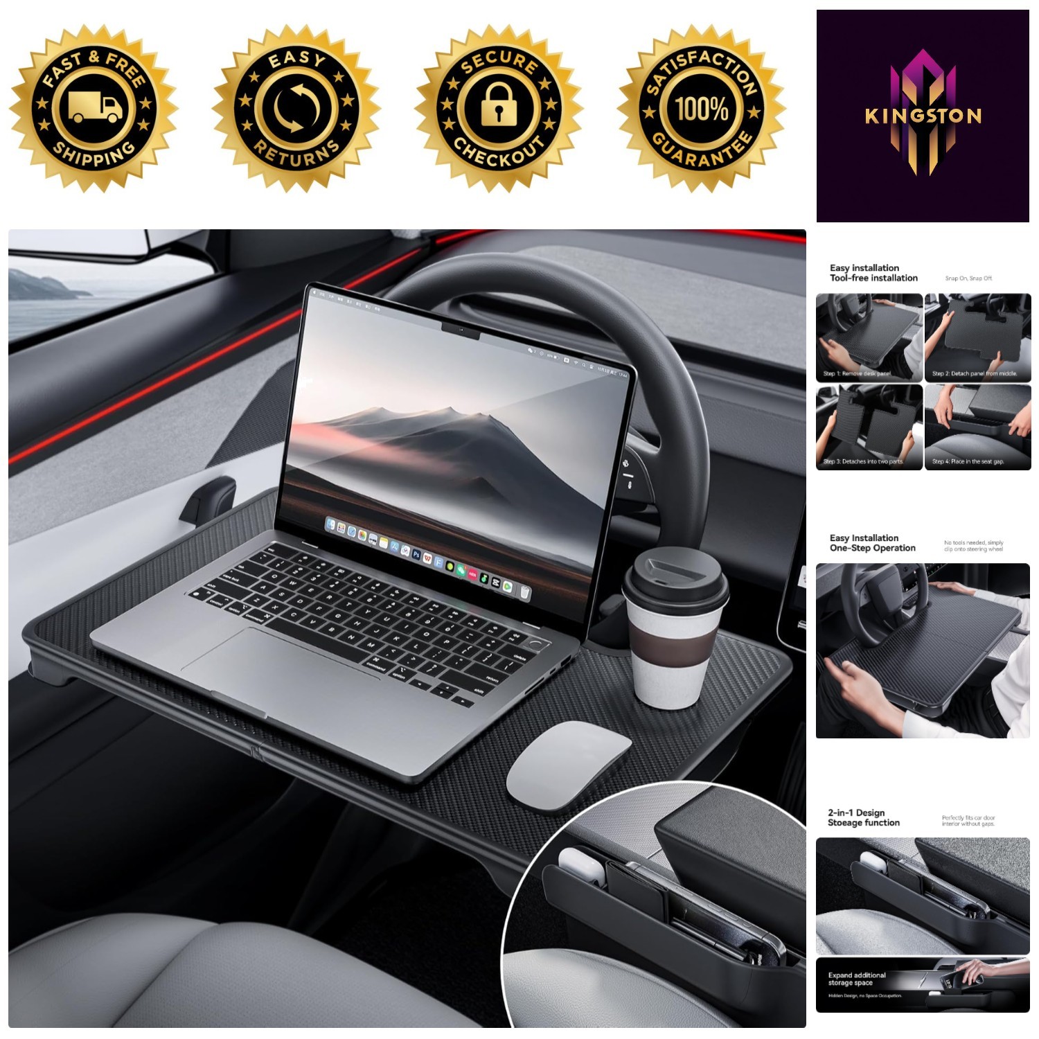 Compact 2-in-1 Car Desk & Gap Organizer – Perfect for On-the-Go Professionals