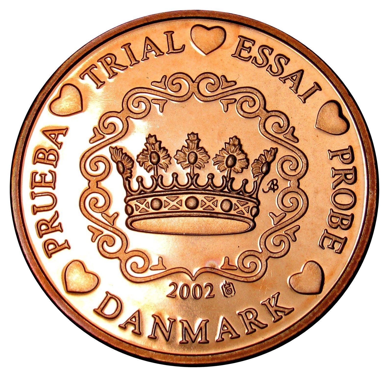 Denmark 5 Euro Cent Fantasy Probe Trial Essai coin 2002