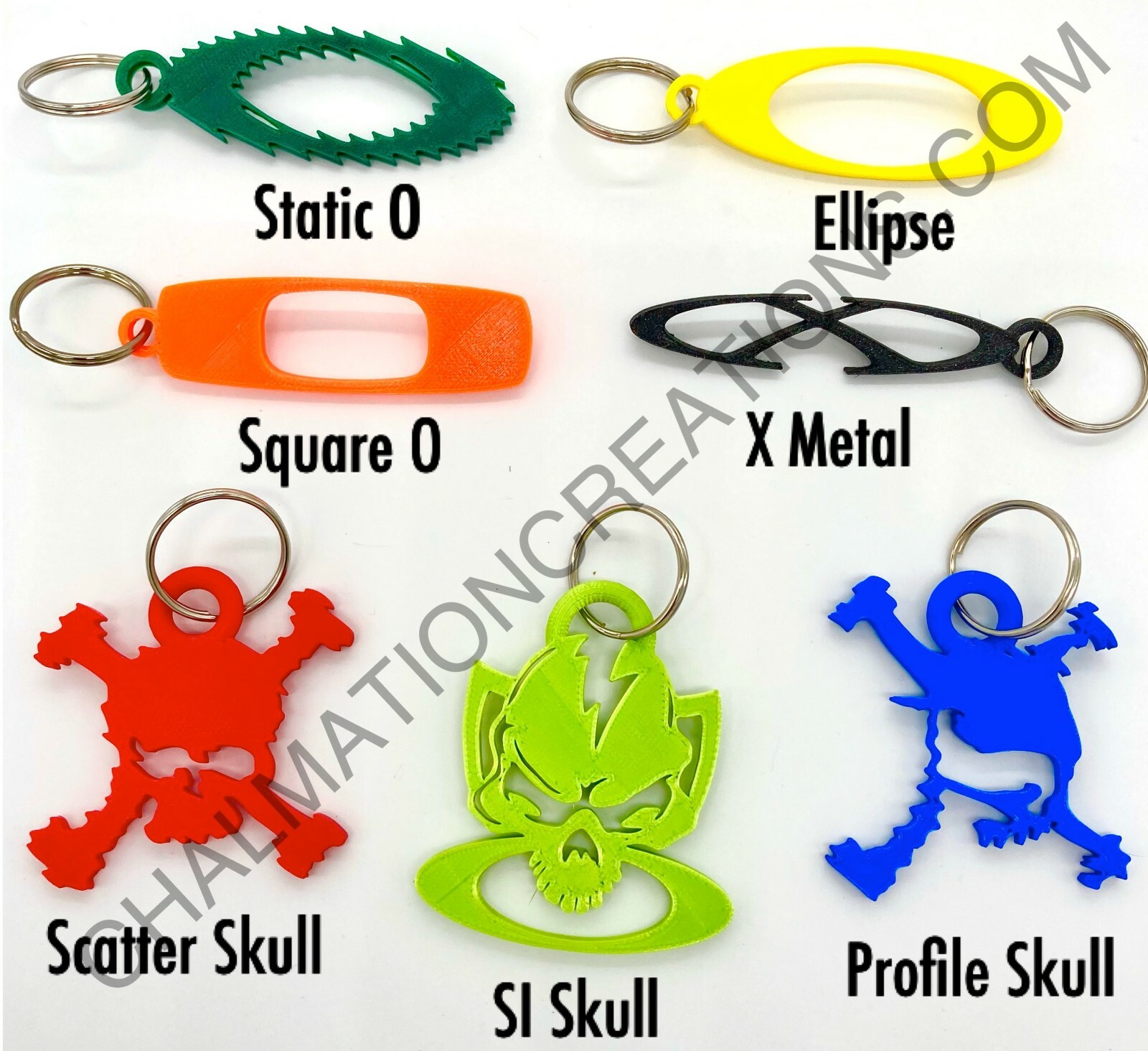 New Oakley Display Keychains X Metal Scatter Profile SI Skull Ellipse Static O