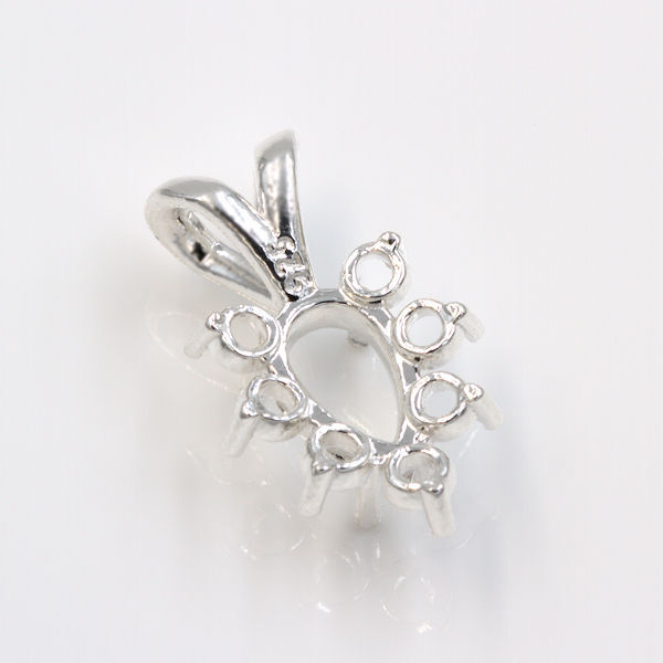 Pear Reversed Cluster Pre-notched Pendant Mounting