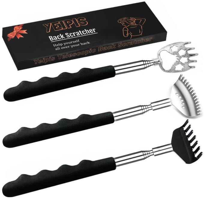3 Pack Different Back Scratcher Metal Portable Telescoping Back scratcher