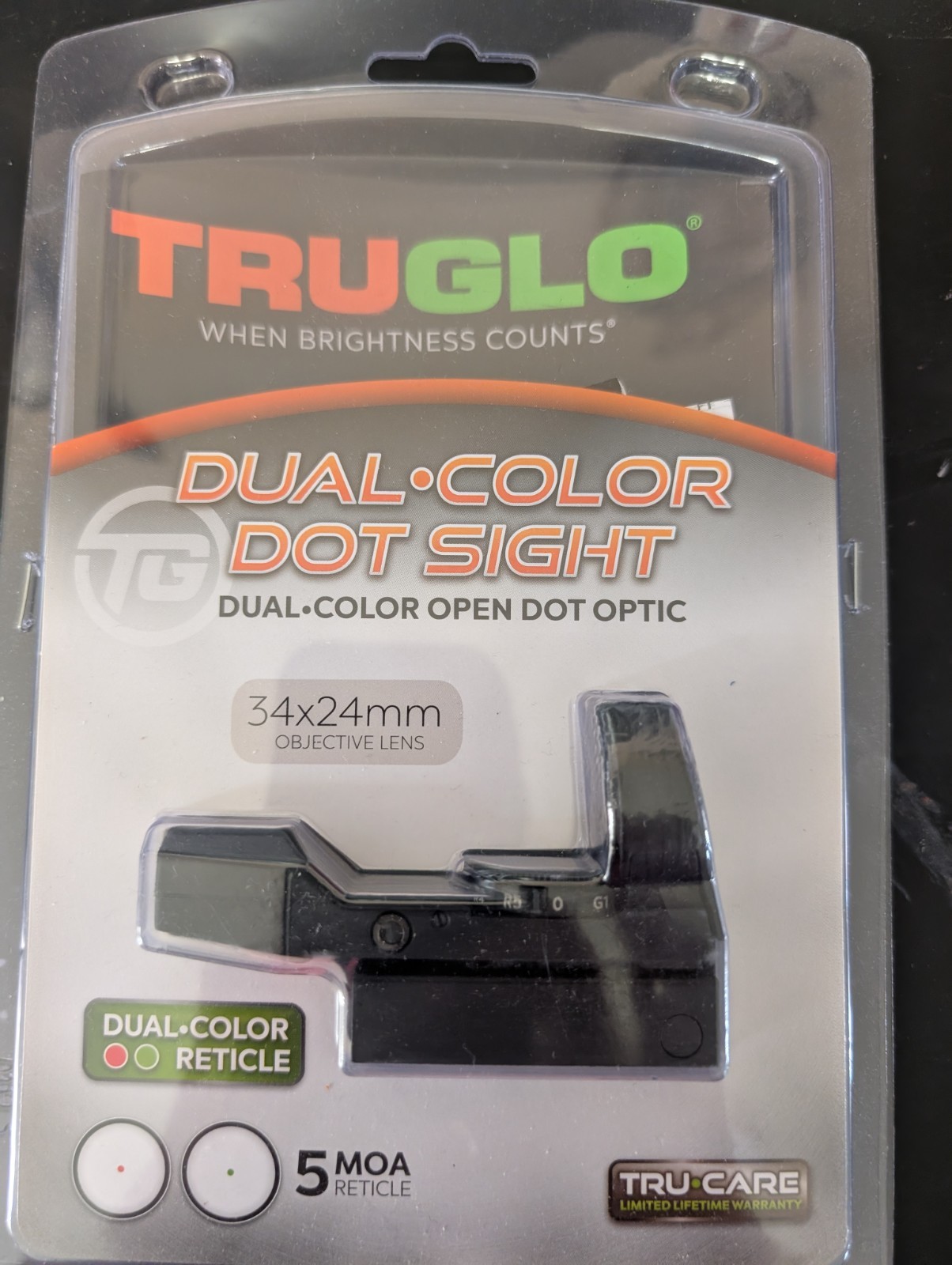 TRUGLO Dual-Color Dot Sight TG8370B 34x24mm 5 MOA Red/Green Picatinny/Weaver