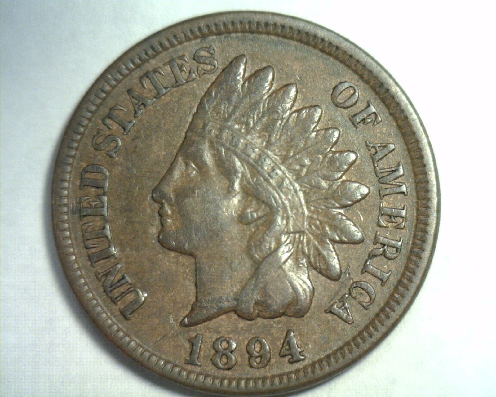 1894 INDIAN CENT PENNY ABOUT UNCIRCULATED AU NICE ORIGINAL COIN FROM BOBS COIN