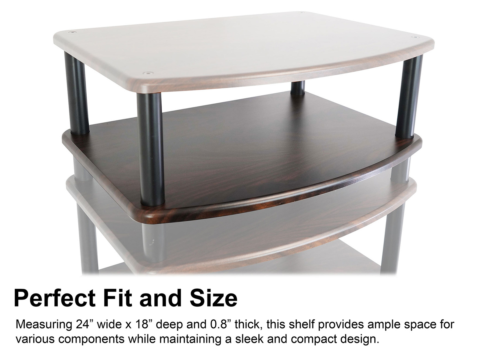 Rockville SHELF FOR FLX DARK WOOD Add-On Shelf + Tubes For FLX