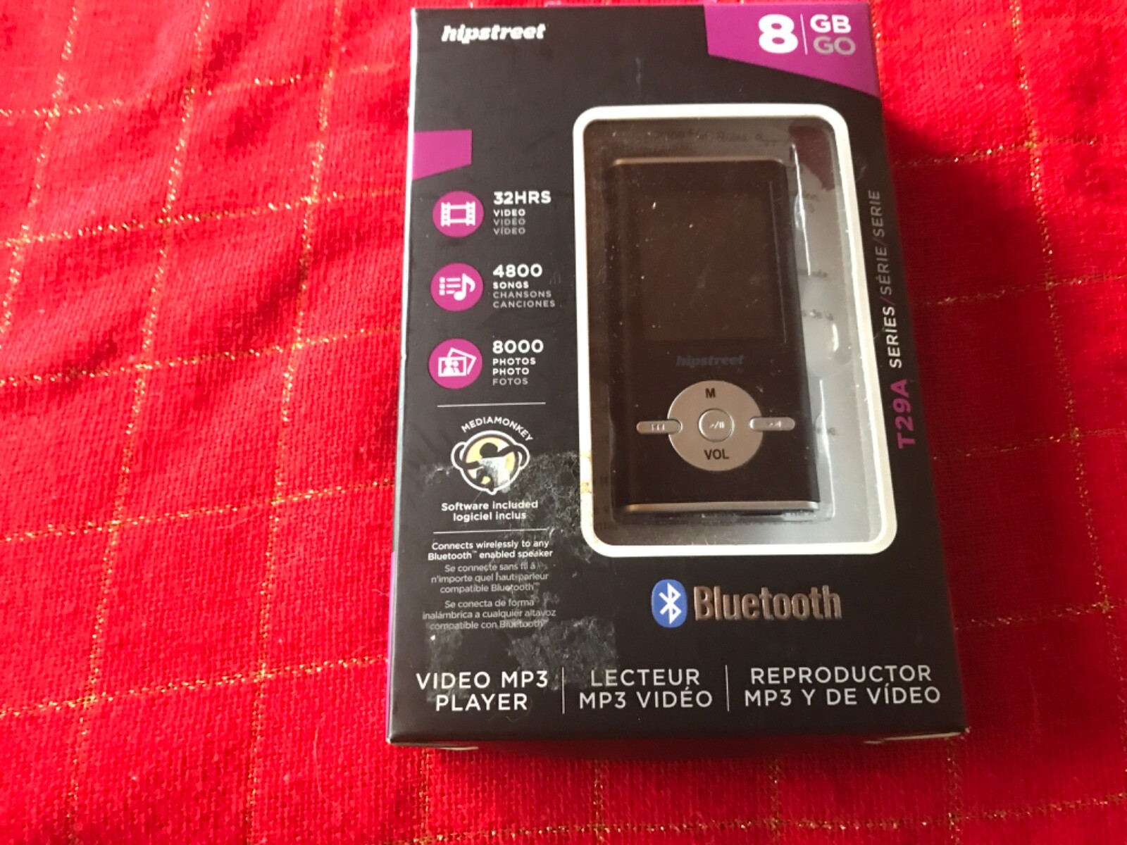 New in box HIPSTREET HIP STREET HS-T29A MP3 8 GB MEDIA PLAYER MUSIC VIDEO