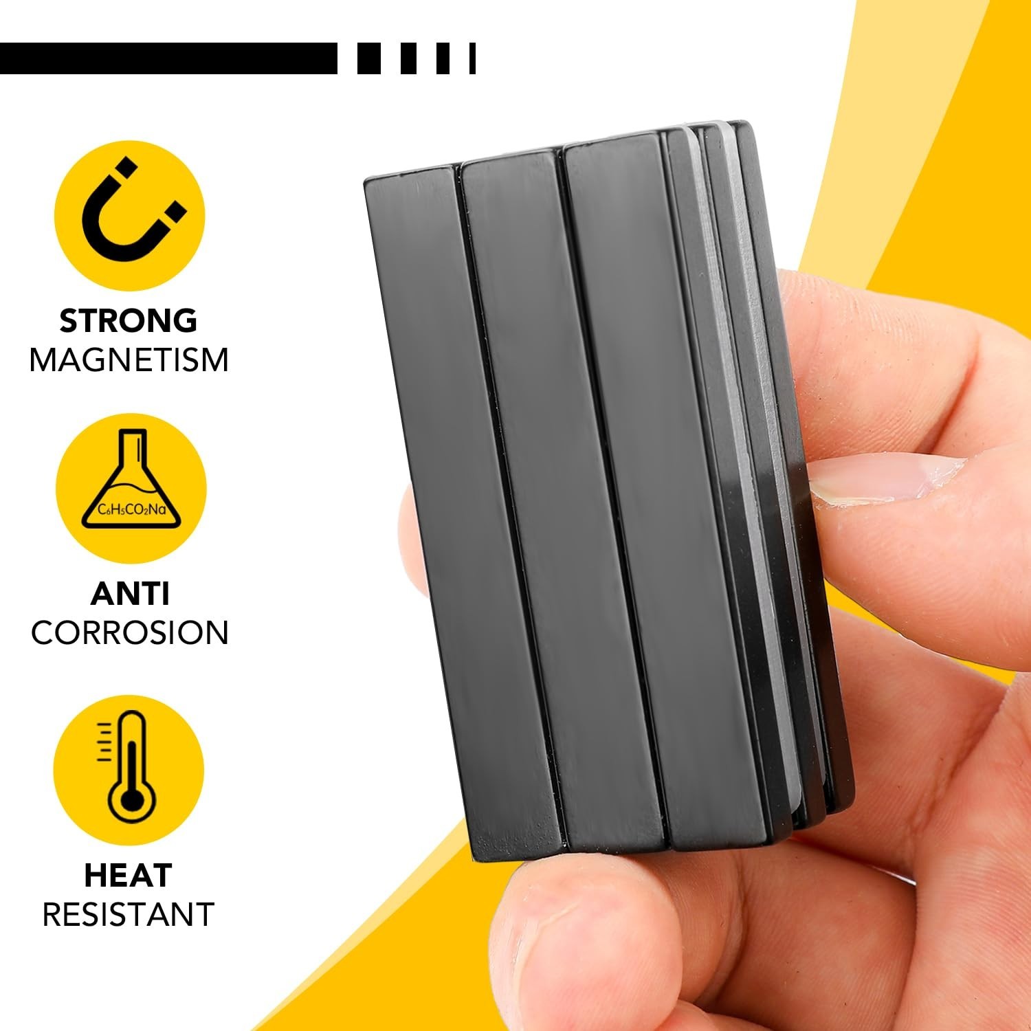 Strong Adhesive Neodymium Magnets - 12 Pack for Organizing & Creative Projects