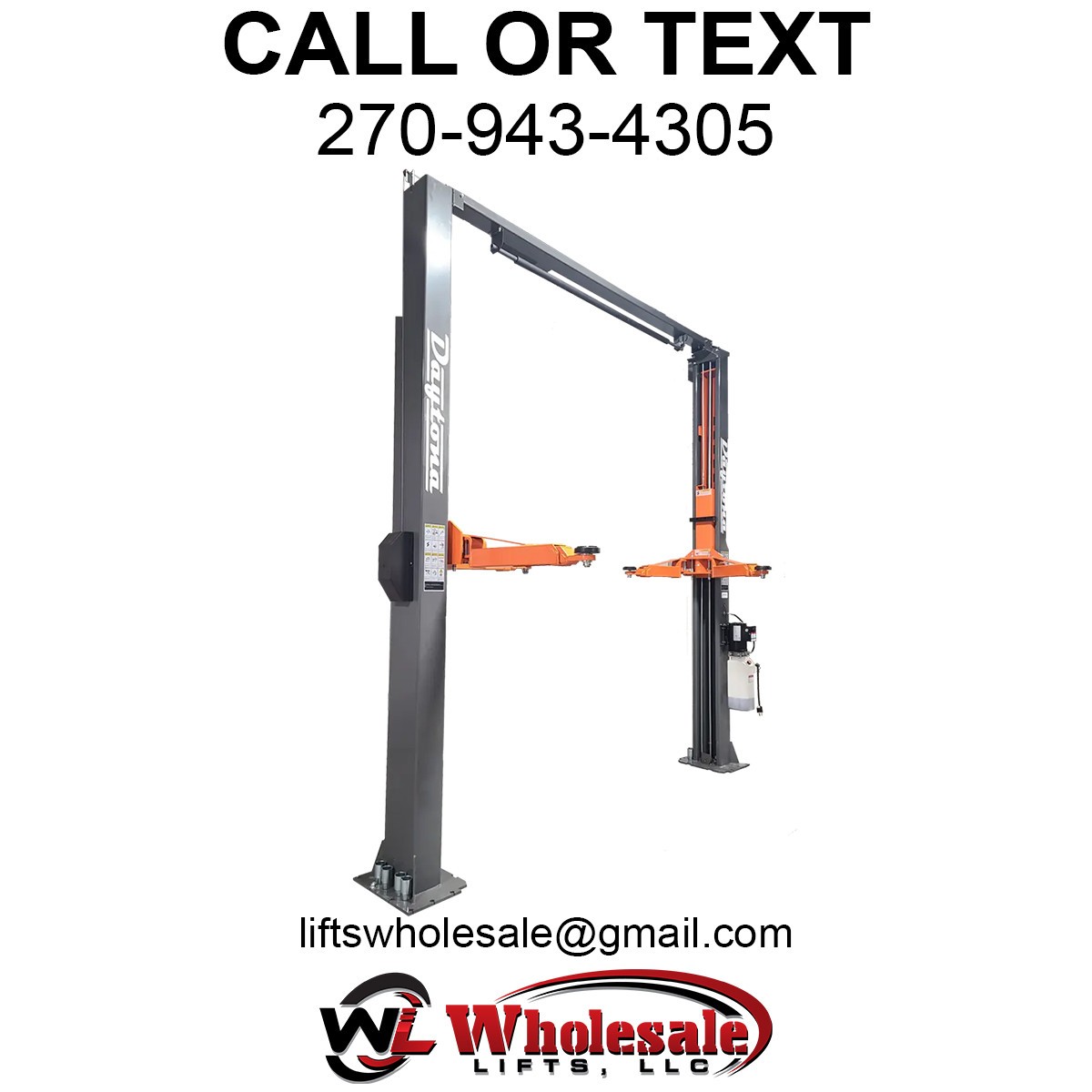 New Daytona LTPA12 12,000 LBS 2-Post Adjustable Lift Heavy Duty Adjustable Width