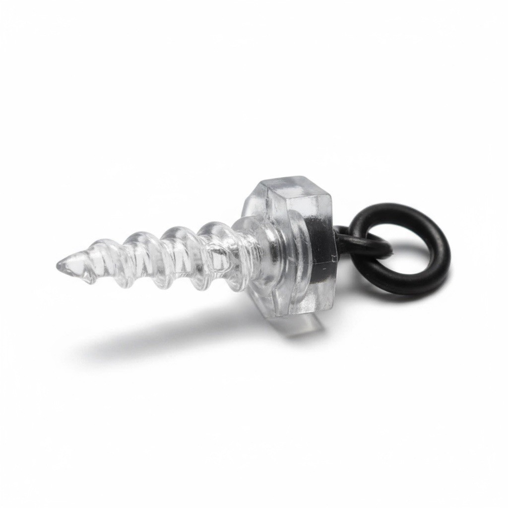 Bait Screws 15mm Clear Size 22 Ring Swivel Carp Fishing Tackle Rig Boilie Screw