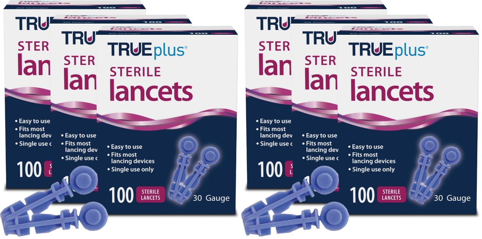 100ct 30g Lancets x3 + Log Book - Diabetic Supplies, Blood Glucose Testing, Pack