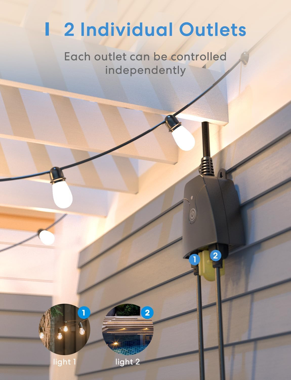 Outdoor Smart Plug Compatible with Homekit, Alexa and Smartthings | Work with Go