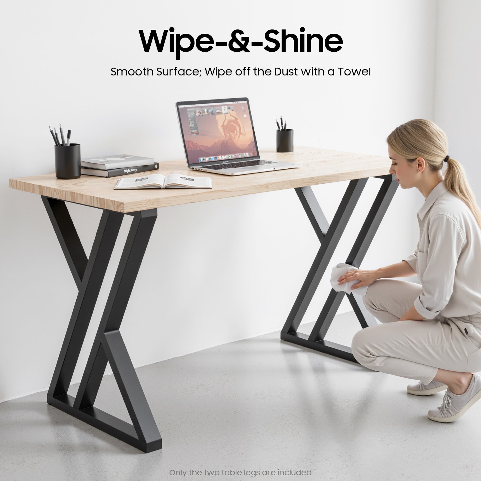 Modern Iron Table Legs X-Shaped Desk Legs Metal Furniture Dining Table Legs 2PCS