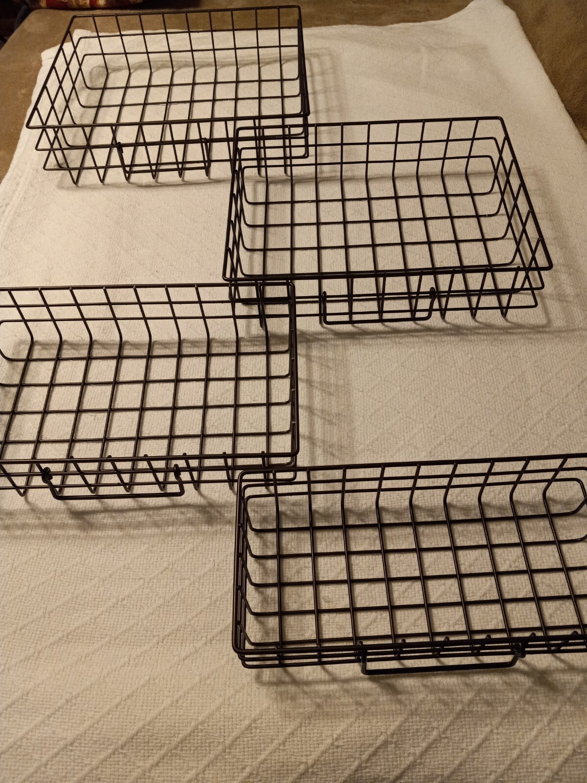 Set of 4 Lined Wire Baskets