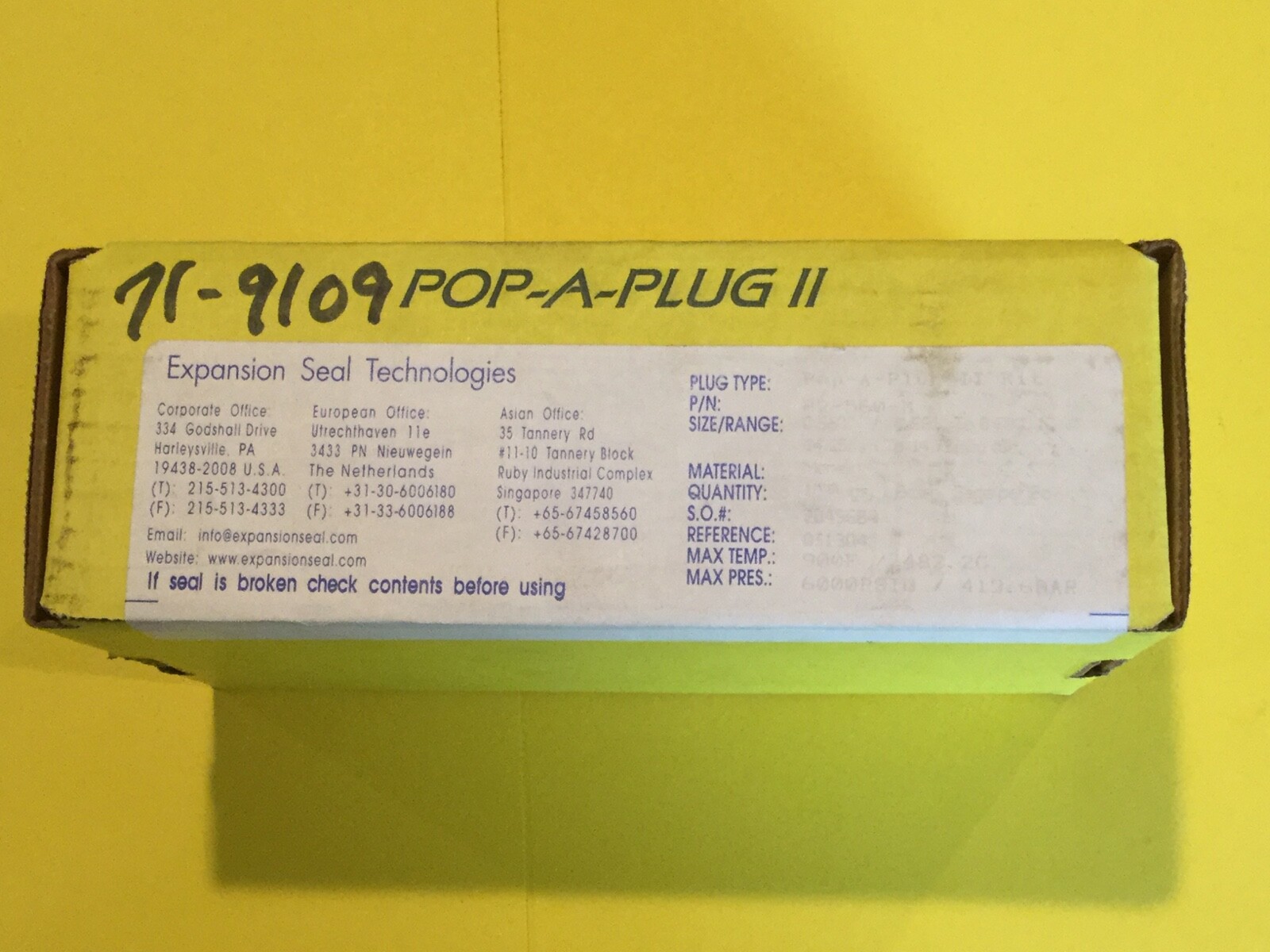 New Expansion Seal Technologies Pop a Plug II P2-560-M Heat Exchanger Condenser