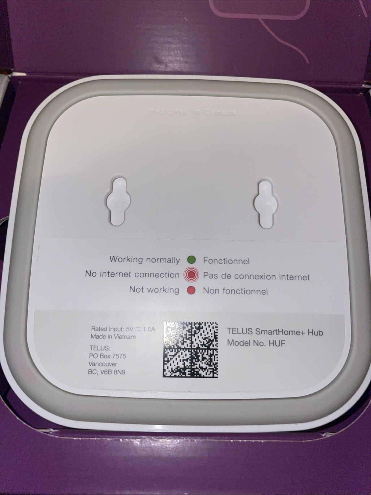 Telus SmartHome+ Hub Model HUF