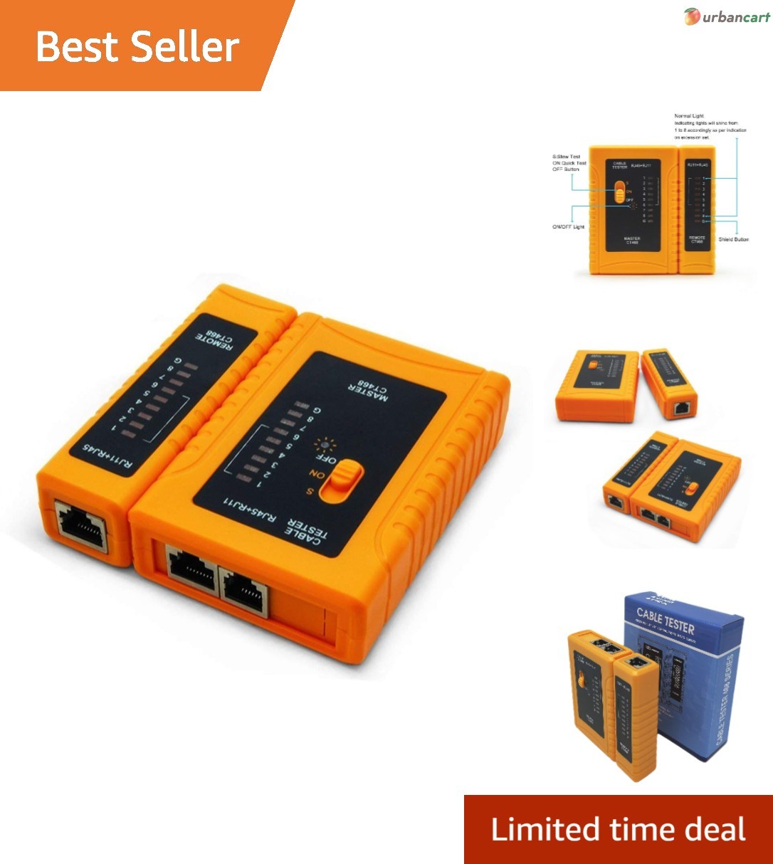 Reliable RJ45 Network Cable Tester for LAN & Phone Lines