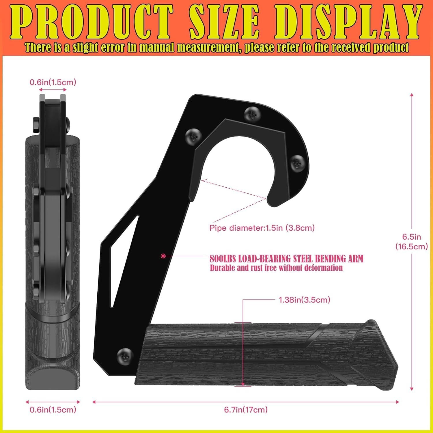 Neutral Grip Handles Pull Up Bar Pull Up Handles W/ Ergonomic Portable Hooks