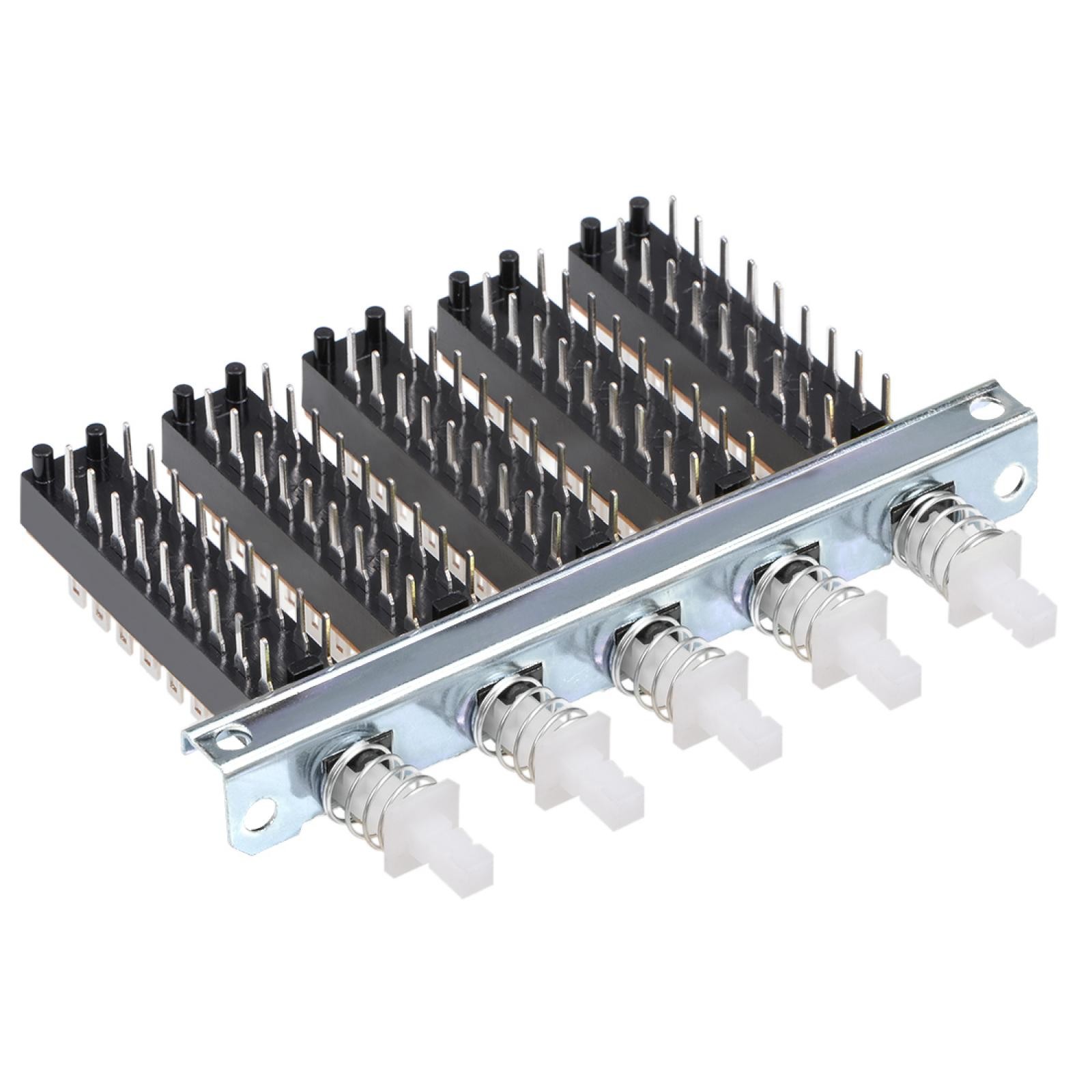 Interlock Push Button Switch Piano Type 6PDT 18 Pin 5 Row