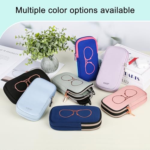 KKP Double Eyeglass Case | Sunglasses Cases with 2 Compartments Black Gold
