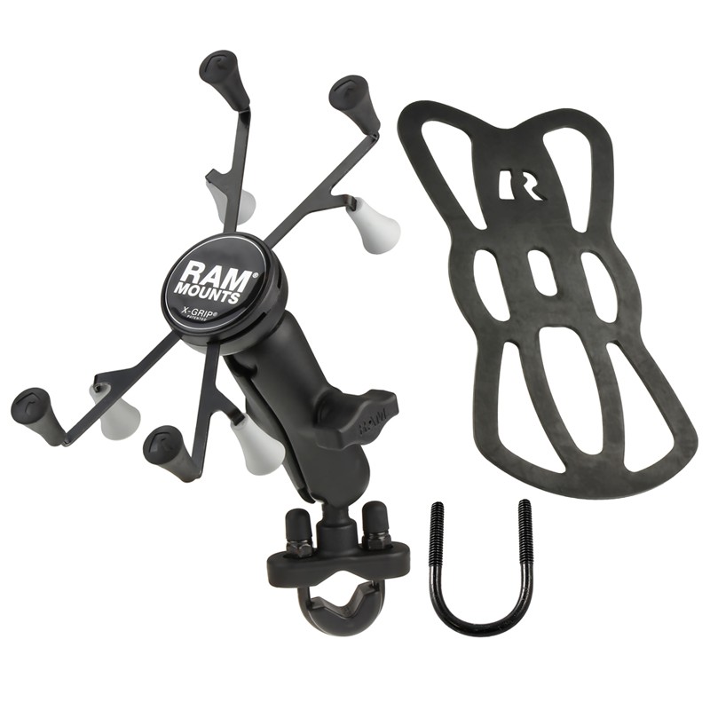 RAM Handlebar Rail Mount with X-Grip Holder Cradle for 7" - 8" Tablets