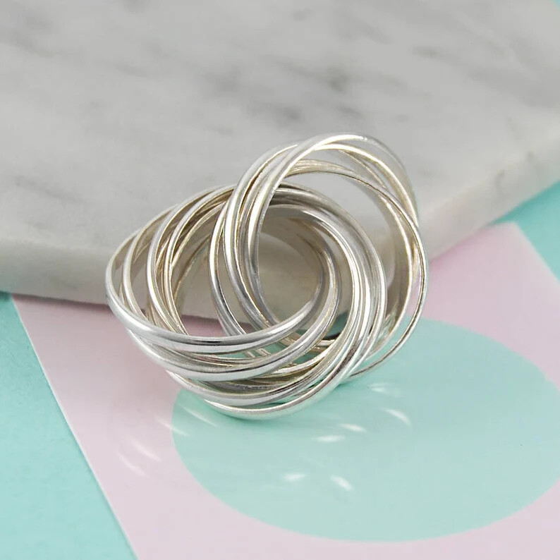 Rolling Rin Band 925 Sterling Silver Band &Statement Ring Handmade Ring All size